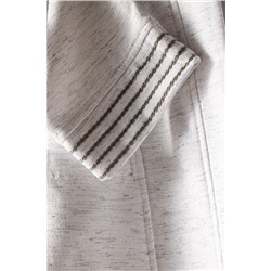 Opherna Kimono Pamuklu Unisex Bornoz - Beyaz/Gri