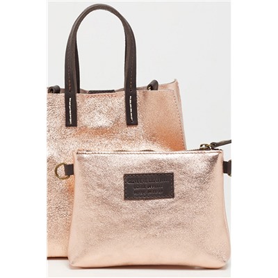 Bolso y neceser de piel Coti Rosa
