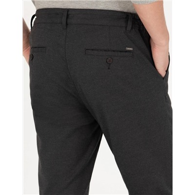 Siyah Slim Fit Kanvas Pantolon