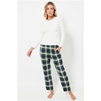 Pantalón de pijama cintura alta - Verde oscuro