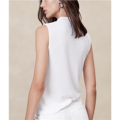 Ribbed Mock-Neck Tank