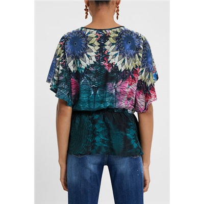 Blusa fruncido cintura