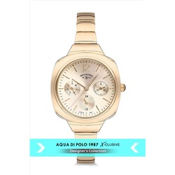 Aqua Di Polo 1987 Kadın Altın Metal Kol Saati Apsv1-a5502-km444 APSV1-A5502-KM444