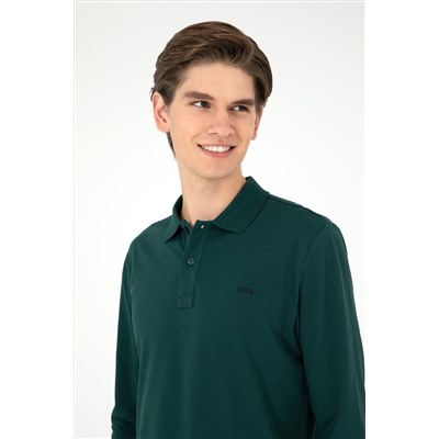 Erkek Koyu Yeşil Basic Sweatshirt