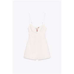 CUT-OUT SCARF PRINT PLAYSUIT