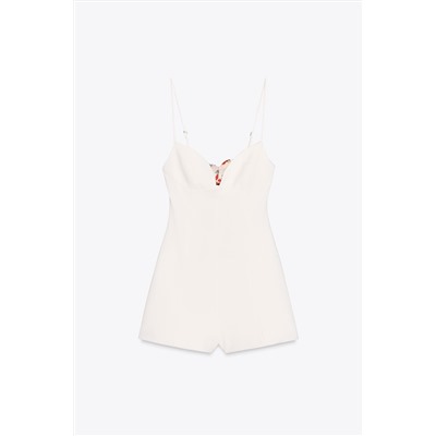 CUT-OUT SCARF PRINT PLAYSUIT
