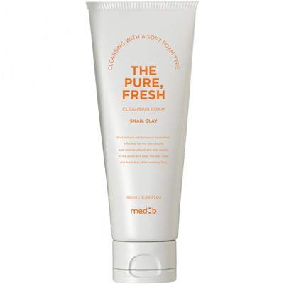MEDB The pure, Fresh cleansing foam [Snail Clay] Освежающая очищающая пенка для умывания с муцином улитки и белой глиной 180мл