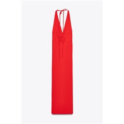 DRAPED HALTER MAXI DRESS