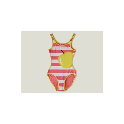 United Colors of Benetton Kız Çocuk Mix Meyve Desenli Çizgili Mayokini Zürafa Desenli 623P3L430I00B