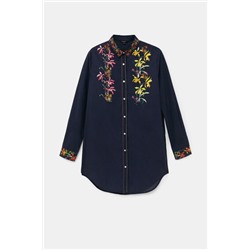 Camisa larga estampado floral