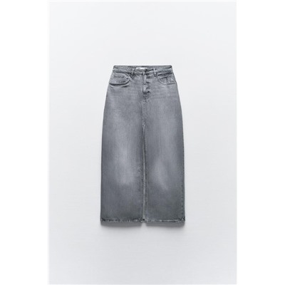 FEW ITEMS LEFT Z1975 DENIM MIDI SKIRT WITH SLIT