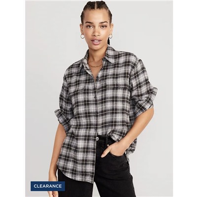 Loose Flannel Boyfriend Shirt