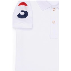 Erkek Çocuk Beyaz Basic Polo Yaka T-Shirt