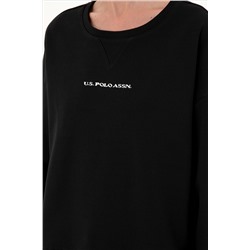 Kadın Siyah Bisiklet Yaka Sweatshirt