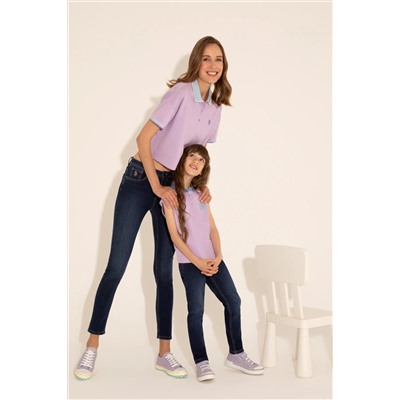 U.S. Polo Assn., Kadın Lila Polo Yaka Tişört 50285879-vr034