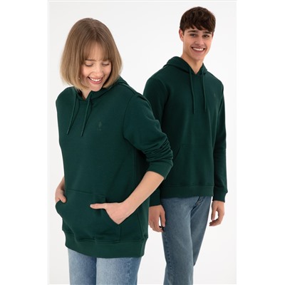 Erkek Koyu Yeşil Basic Sweatshirt