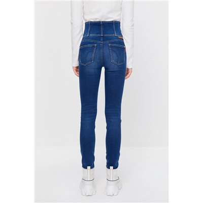 Vaquero slim fit de tiro alto Azul claro