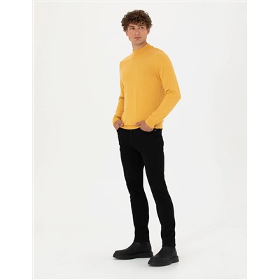 Hardal Slim Fit Yarım Balıkçı Basic Triko Kazak