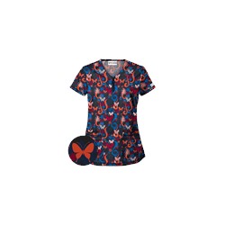 UA Flutter Flattery Navy Scrub Top