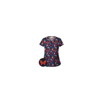 UA Flutter Flattery Navy Scrub Top