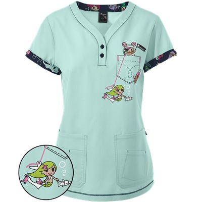 koi Scrubs tokidoki Pirates And Sirens Y-Neck Top