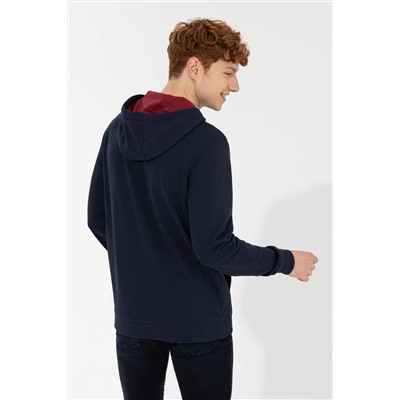 Erkek Lacivert Kapüşonlu Sweatshirt