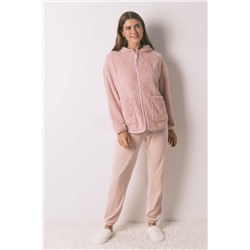 Bata corta tejido pelo rosa lurex