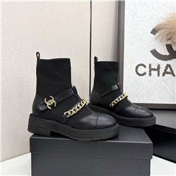 Женские ботинки с тканевым голенищем   Chane*l 🤍