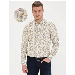 Yeşil Comfort Fit Uzun Kollu Gömlek