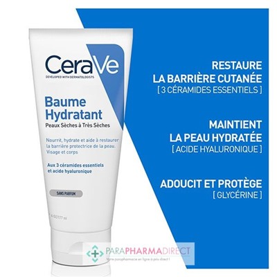 Cerave Baume Hydratant - Peaux Sèches à Très Sèches 50ml Format Voyage