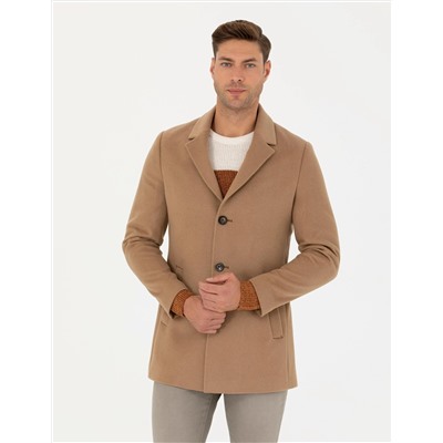 Camel Ex. Slim Fit Kaşe Kaban