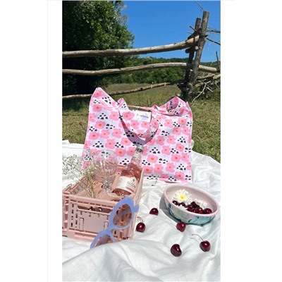 Punchiess Pembe Çiçekli Shopper Çanta PCSPC