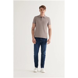 Koyu Vizon %100 Pamuk Serin Tutan Polo Yaka T-Shirt