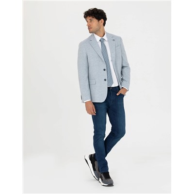 Açık Mavi Slim Fit Ceket