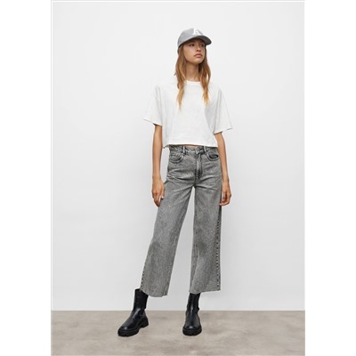 Jeans culotte bajo deshilachado