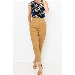Pantalón de lino Camel