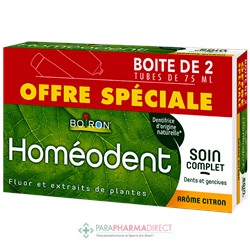 Boiron Homéodent - Soin Complet - Dents & Gencives - Goût Citron - Dentifrice 2x75 mlLot  × 2