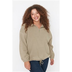 Trendyol Curve Taş Bağcık Detaylı Örme Polar Sweatshirt TBBAW23AO00021