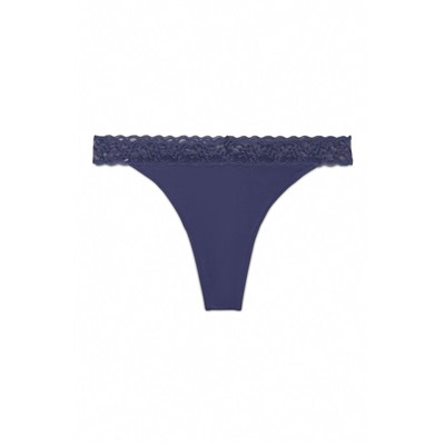 Tanga tira encaje azul