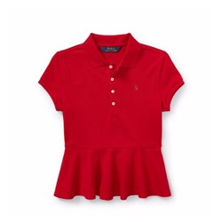 Cotton Peplum Polo Shirt