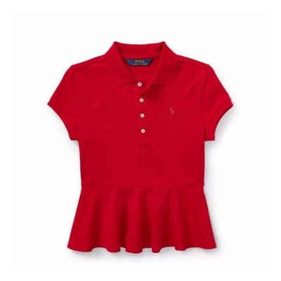 Cotton Peplum Polo Shirt