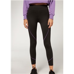 Performance-Sport-Leggings mit Kontrastnähten