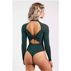Fabiola High Neck Cut-out Back Bodysuit