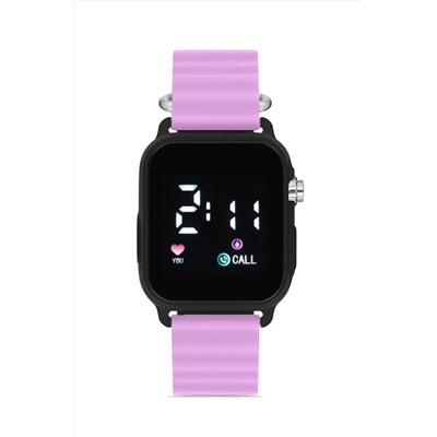 Aqua Di Polo 1987, Mor Silikon Unisex Dijital Led Kol Saati APWR033311