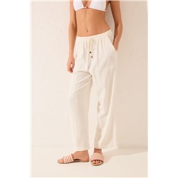 Pantalón Capri lino blanco