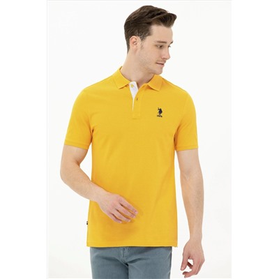 Erkek Sarı Basic Polo Yaka Tişört