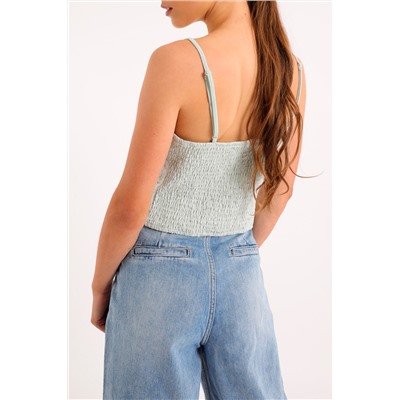 Top de encaje Gris claro