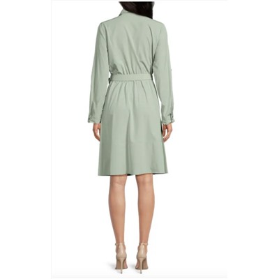 CALVIN KLEIN Belted Knee Length Shirtdress