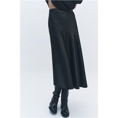 FEW ITEMS LEFT ZW COLLECTION LEATHER EFFECT MIDI SKIRT