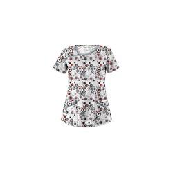 UA Mod Mix White Asymmetrical Scrub Top
